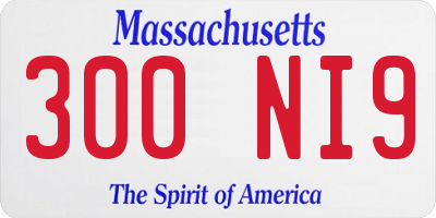 MA license plate 300NI9