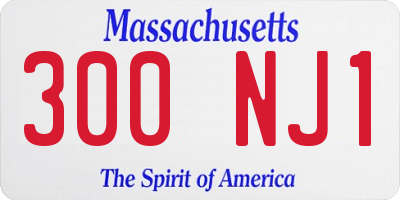 MA license plate 300NJ1