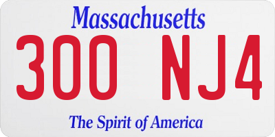 MA license plate 300NJ4