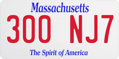 MA license plate 300NJ7