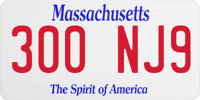 MA license plate 300NJ9