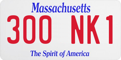 MA license plate 300NK1