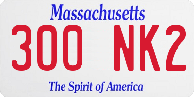 MA license plate 300NK2