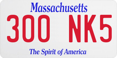 MA license plate 300NK5