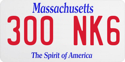 MA license plate 300NK6