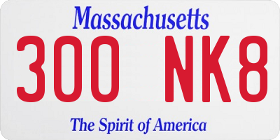 MA license plate 300NK8