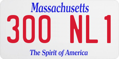 MA license plate 300NL1