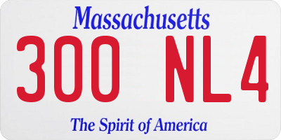 MA license plate 300NL4