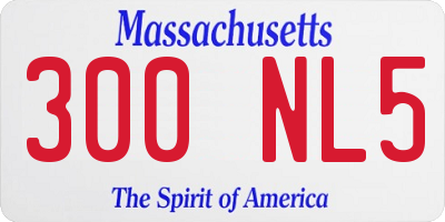 MA license plate 300NL5