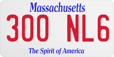 MA license plate 300NL6