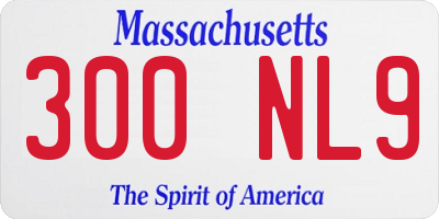 MA license plate 300NL9