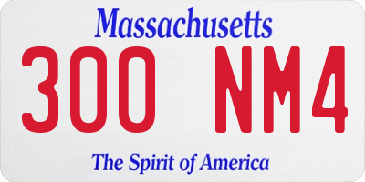 MA license plate 300NM4