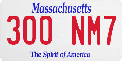 MA license plate 300NM7