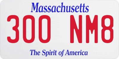 MA license plate 300NM8