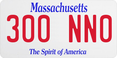 MA license plate 300NN0