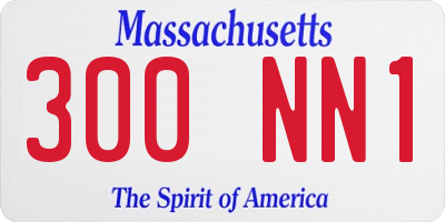 MA license plate 300NN1