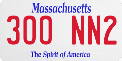 MA license plate 300NN2