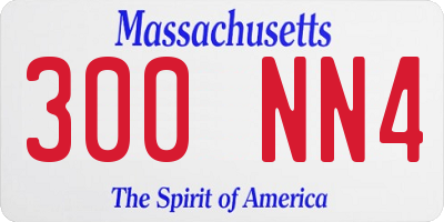 MA license plate 300NN4