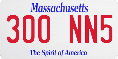MA license plate 300NN5