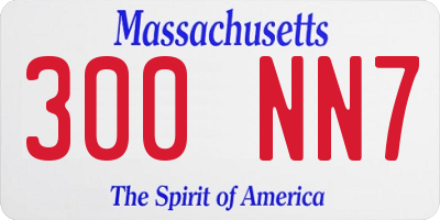 MA license plate 300NN7
