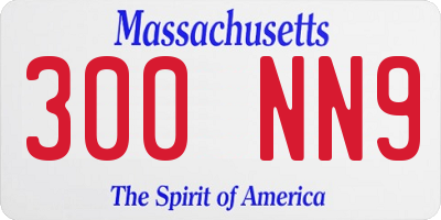 MA license plate 300NN9