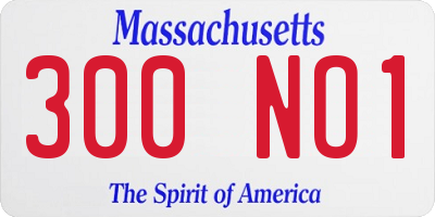 MA license plate 300NO1