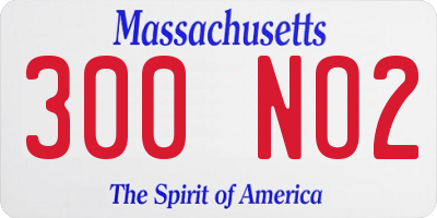 MA license plate 300NO2