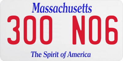 MA license plate 300NO6
