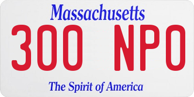 MA license plate 300NP0