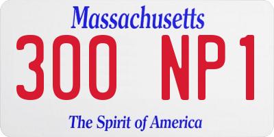 MA license plate 300NP1