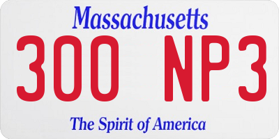 MA license plate 300NP3