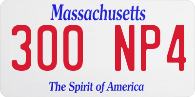 MA license plate 300NP4
