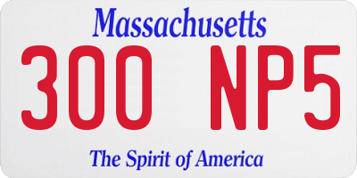 MA license plate 300NP5