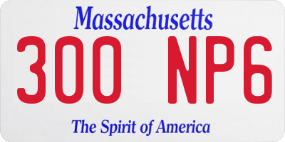 MA license plate 300NP6