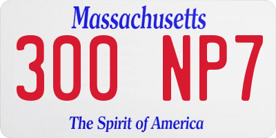 MA license plate 300NP7