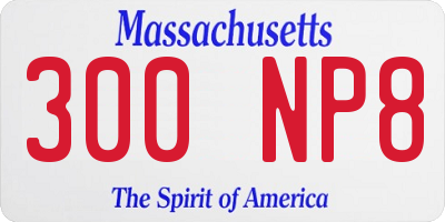 MA license plate 300NP8