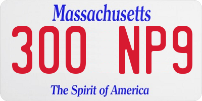 MA license plate 300NP9