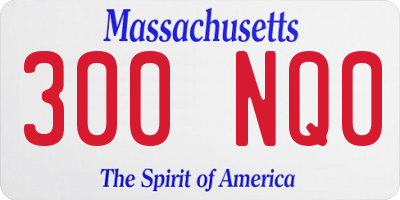MA license plate 300NQ0
