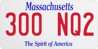MA license plate 300NQ2
