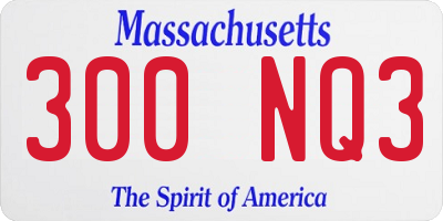 MA license plate 300NQ3