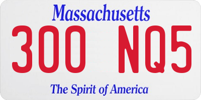 MA license plate 300NQ5