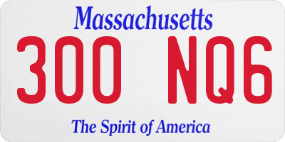 MA license plate 300NQ6