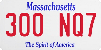 MA license plate 300NQ7