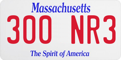 MA license plate 300NR3