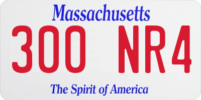 MA license plate 300NR4