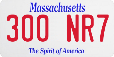 MA license plate 300NR7