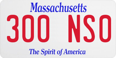 MA license plate 300NS0