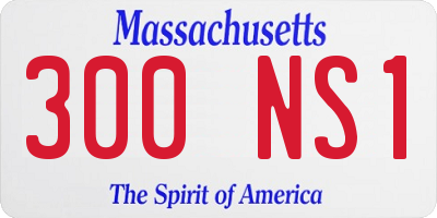 MA license plate 300NS1
