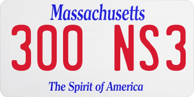 MA license plate 300NS3