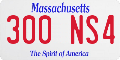 MA license plate 300NS4
